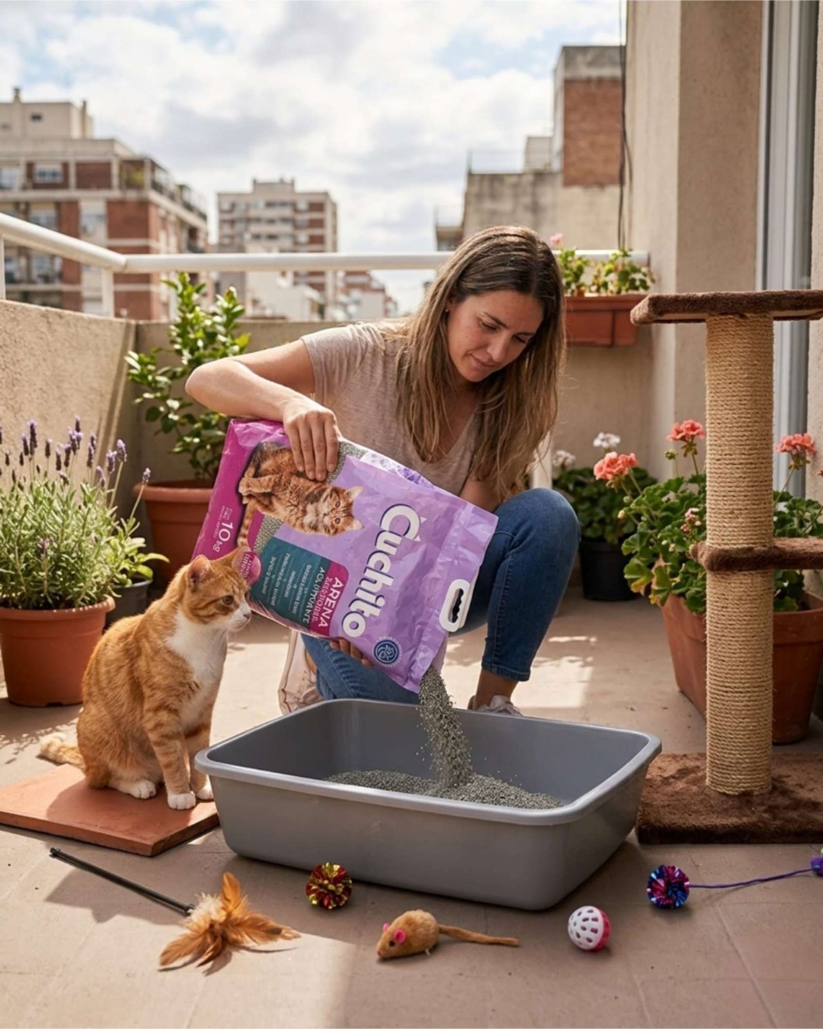 Arena Para Gatos Aglutinante Sanitaria Lavanda 10 Kg