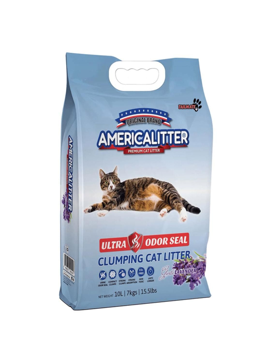 Arena Sanitaria Gatos America Litter Odor Seal Lavanda 7Kg