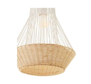 Lámpara colgar 1L E27 Benin blanco/natural Abitare