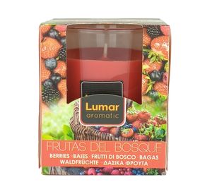 Vela aromática frutas del bosque rojo