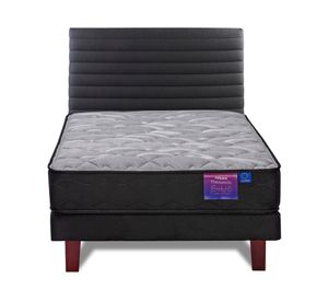 Cama europea 1 plaza Therapedic Plus + respaldo Modern grafito