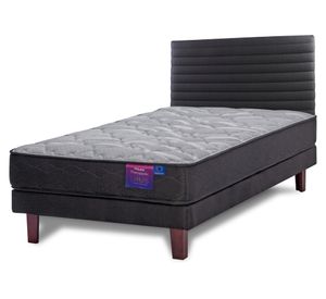 Cama europea 1 plaza Therapedic Plus + respaldo Modern grafito