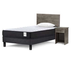 Cama europea 1 plaza Wave + set Tabor + almohada