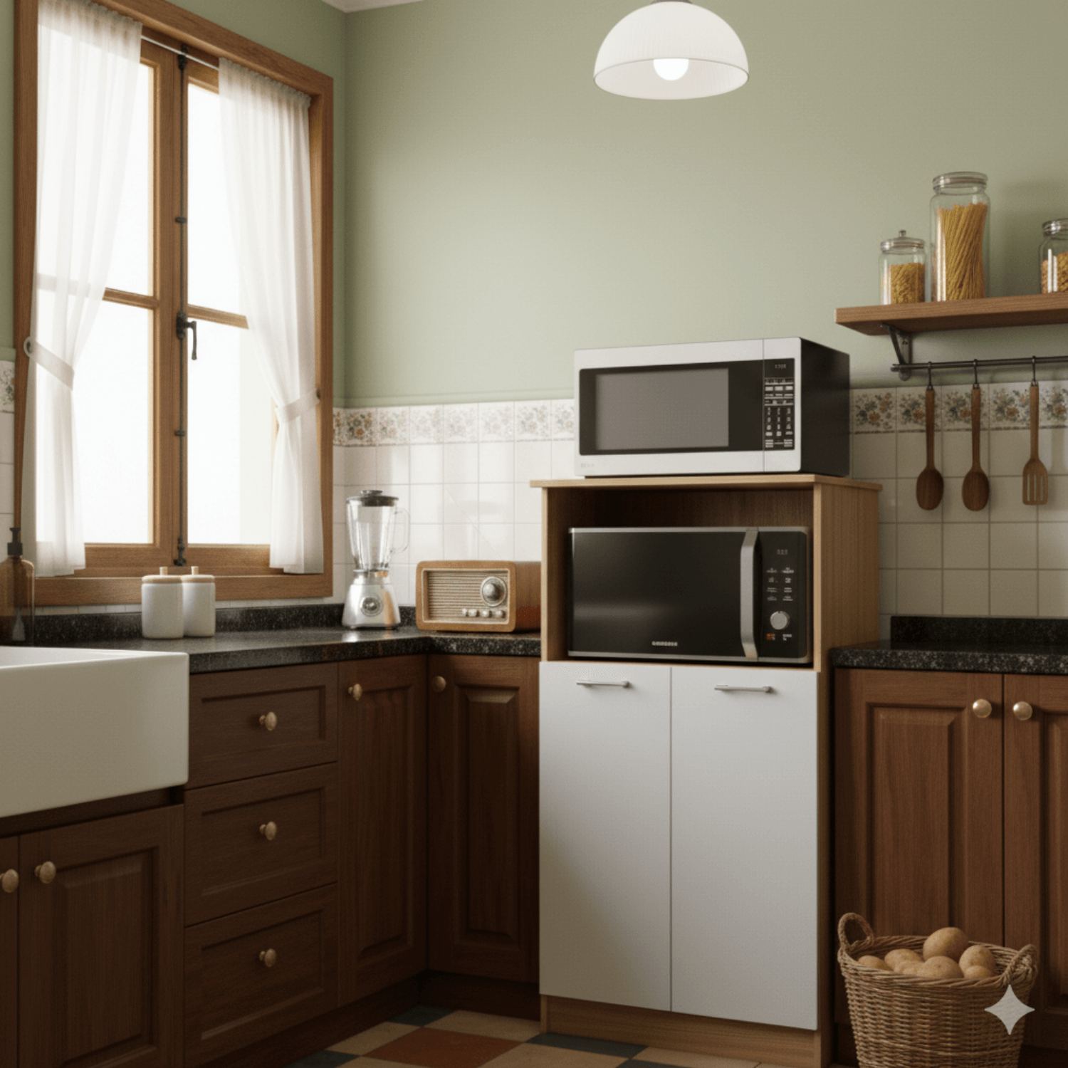 Movelaria Mueble Orion para Microondas Off White K02