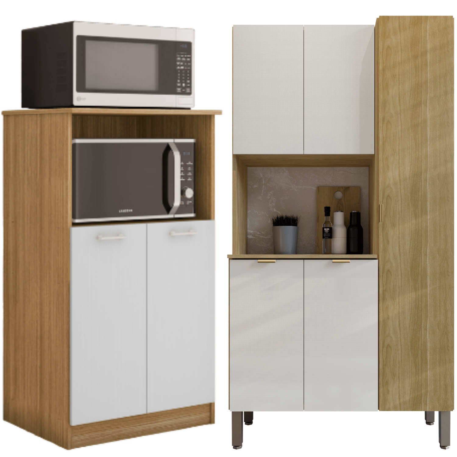 Movelaria Combo Mueble para Microondas Orion y Mueble de Cocina Melissa K0205