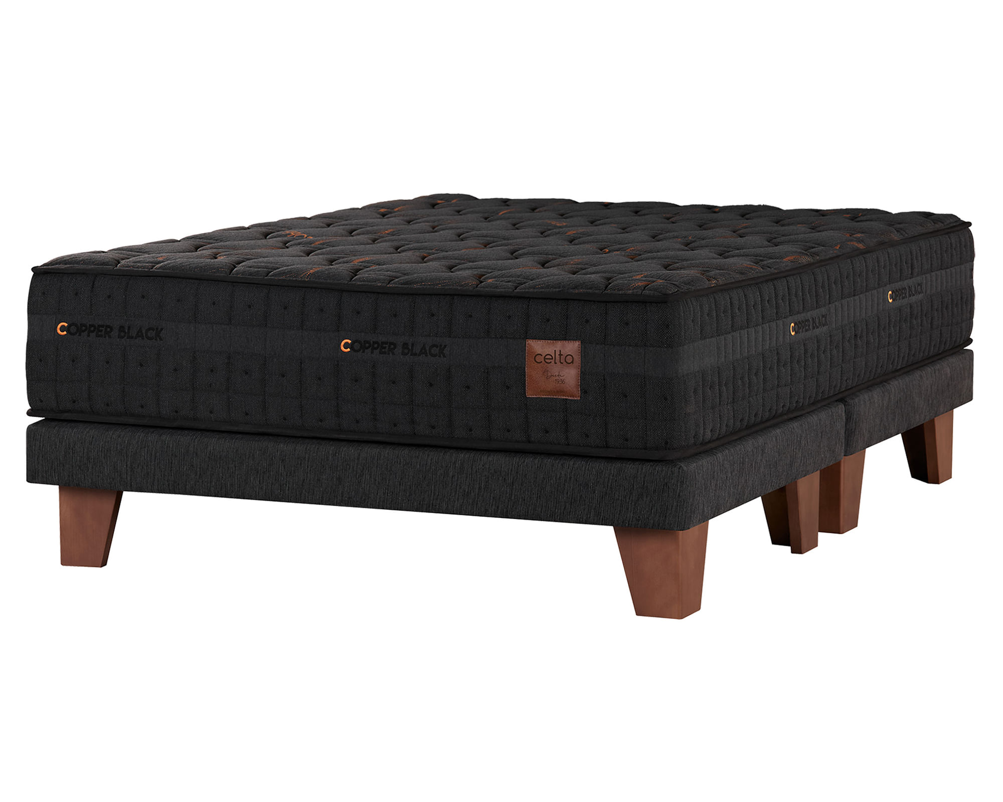 Celta Cama europea Copper Black King base dividida