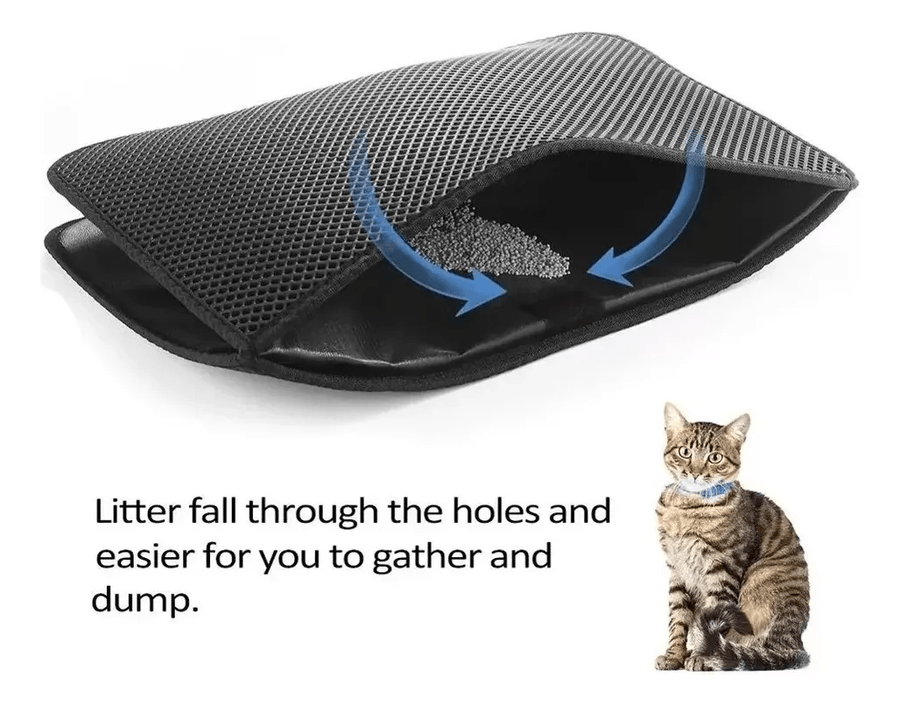 Alfombra Atrapa Arena Para Areneros Gatos Mascotas Xl Negro