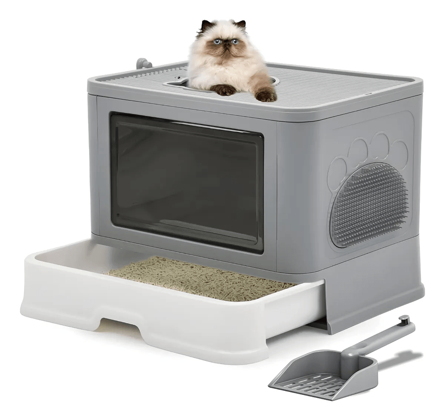 Arenero Para Gatos Mascotas Grande Xl Nuevo Diseño Gris