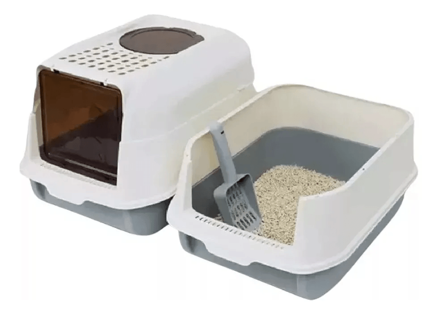 Arenero Para Gatos 2 En 1 Xl Cerrado Grande Sanitario