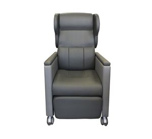 Butaca geriátrica con soporte cabeza ecocuero gris