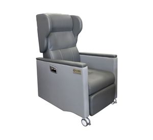 Butaca geriátrica con soporte cabeza ecocuero gris