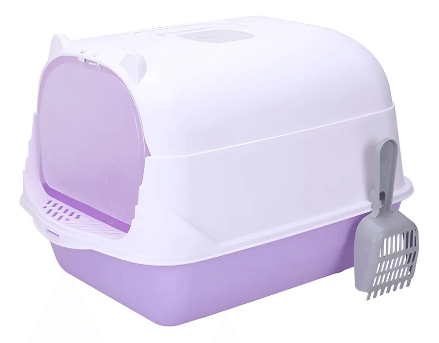 Arenero Sanitario Para Gato Cerrado Con Pala Color Violeta