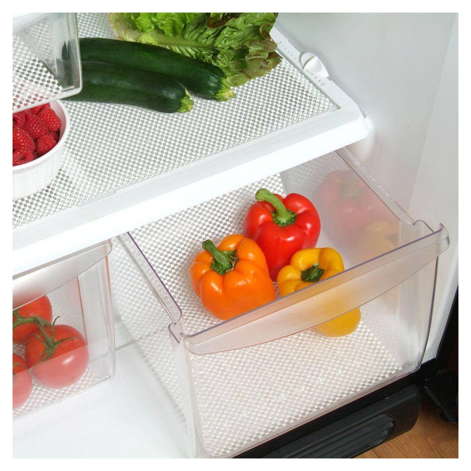 Genérico Pack Revestimiento Vinílico Protector para Refrigerador Amarillo y Malla Blanca
