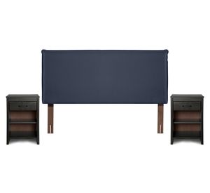 Respaldo 2 plazas + velador Maurice azul