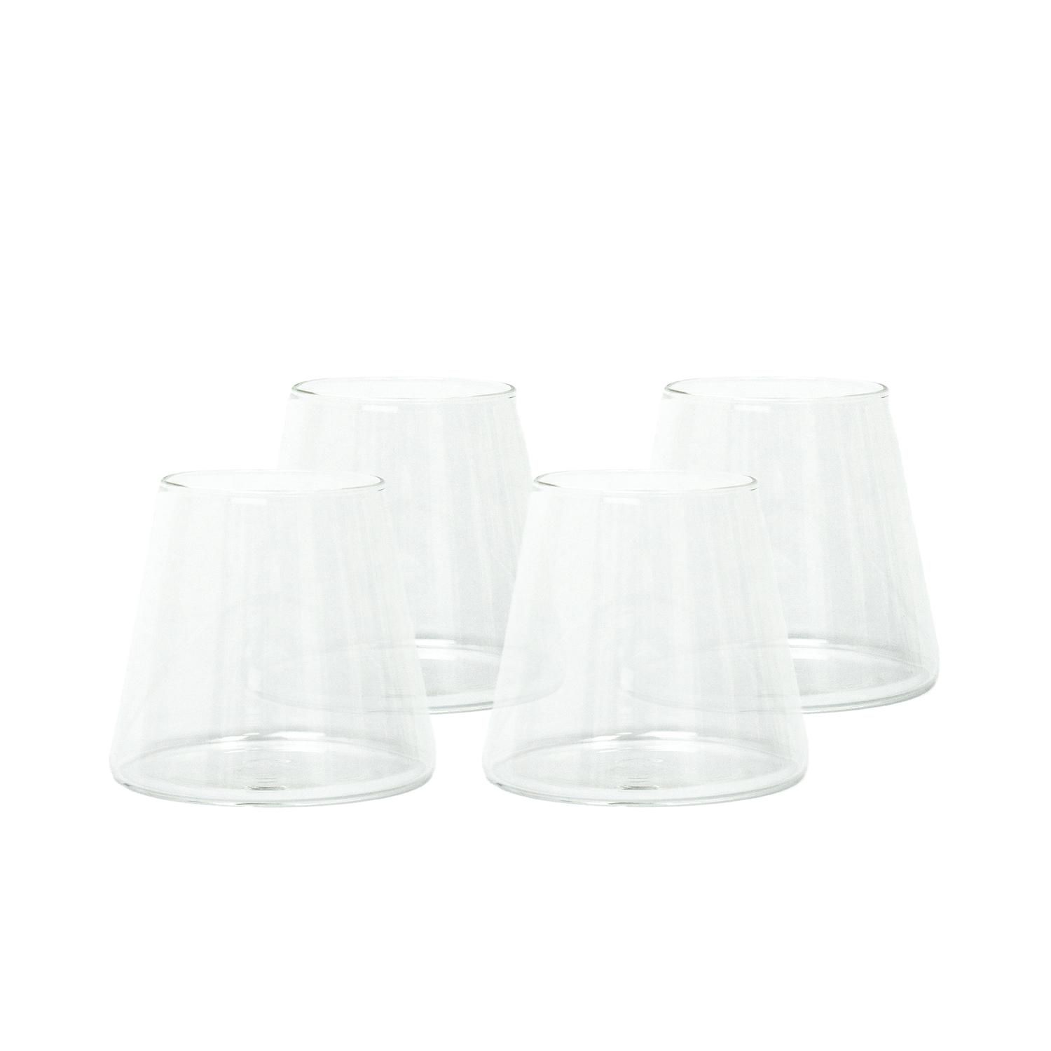 Simplit Pack 4 Vasos de Vidrio Estilo Japonés 320 ml Simplit