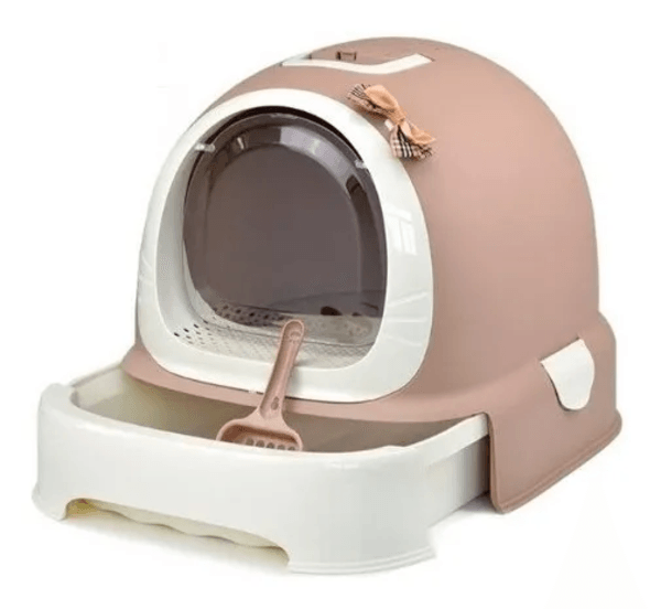 Arenero Para Gato + Bandeja Inferior Beige