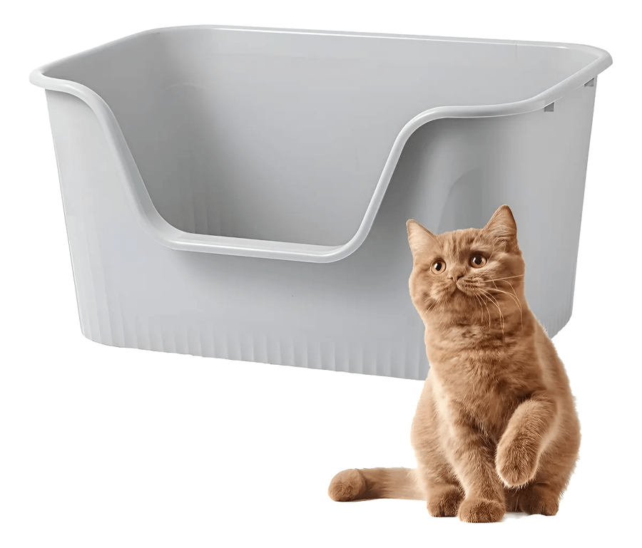 Arenero Extra Grande Caja Sanitaria Higiénico Gatos Mascotas Gris