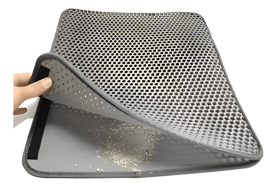Alfombra Para Atrapar Arena De Gatos Tapete Arenero Mascotas Color Gris