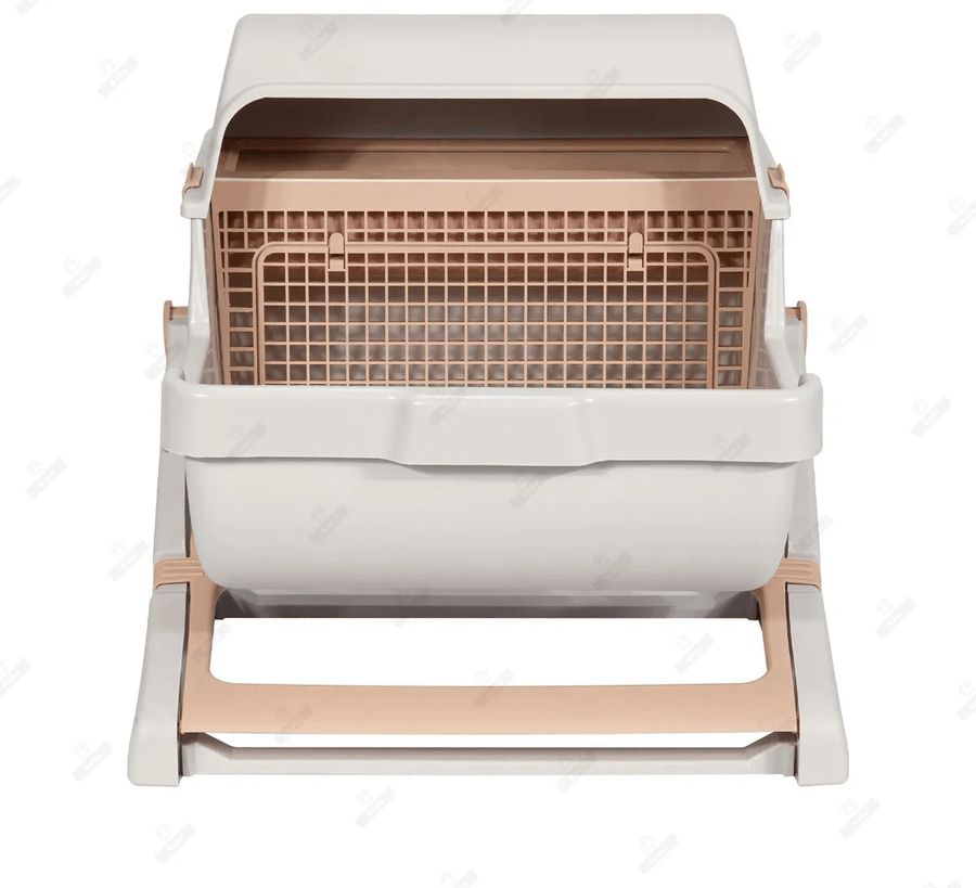 Arenero Gatos Semi-automático Michis Baño Sanitario Grande Color Beige