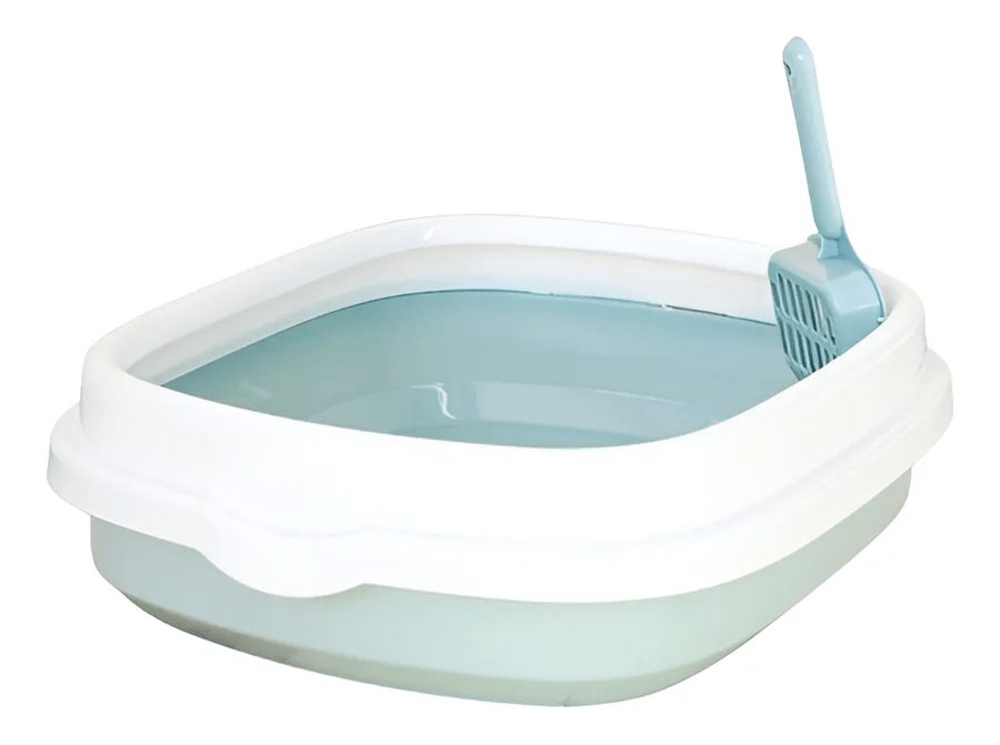 Arenero Para Gatos Con Pala Recogedora Pequeña 40x33x12 Cm Azul