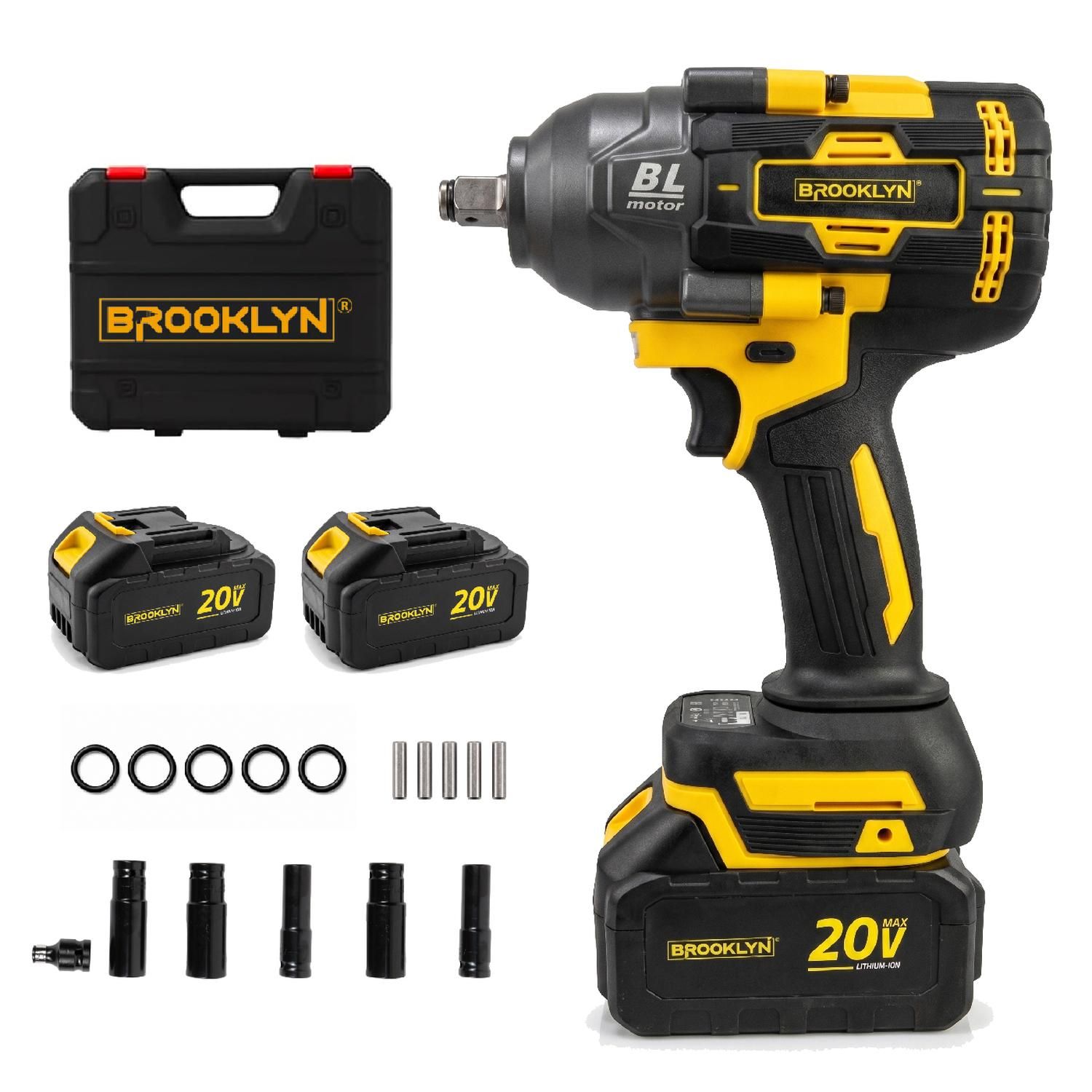 Llave de Impacto Brooklyn Brushless 1000nm 20V + 2 Baterías a $69.990