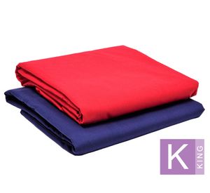 Juego sábanas king 144 hilos PK2SB rojo/azul 2 un.