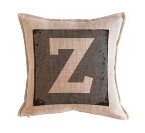 Cojín 45x45 cm Letra fondo gris Z arena