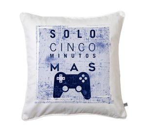 Cojín 45x45 cm Gamer azul blanco