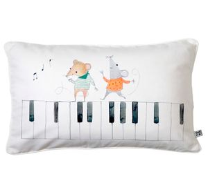 Cojín 50x30 cm Músicos blanco