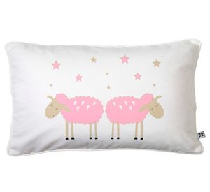 Cojín 50x30 cm Oveja rosada blanco
