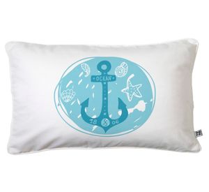 Cojín 50x30 cm Ancla blanco