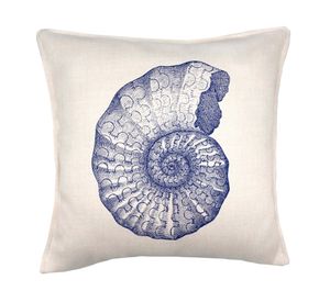 Cojín 45x45 cm Marino caracol crudo