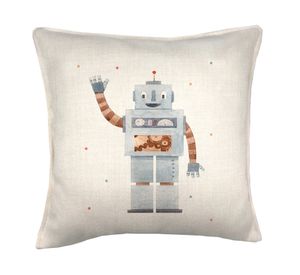 Cojín decorativo Robot linet crudo 45x45 cm