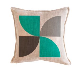 Cojín 45x45 cm Remolino verde arena