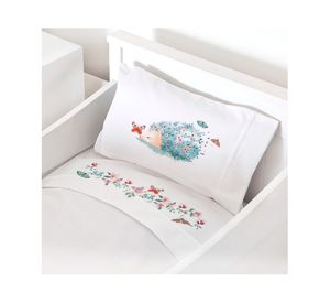 Juego de sábanas cuna 200H Erizo blanco