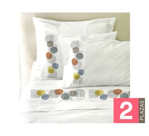 Juego de sábanas 2 plazas 200 hilos Luz de Luna blanco