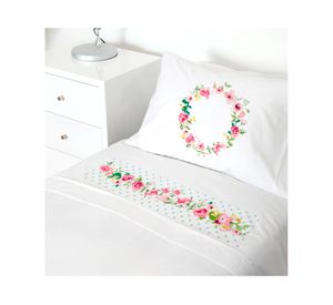 Juego de sábanas transición 200H Letra vintage O blanco