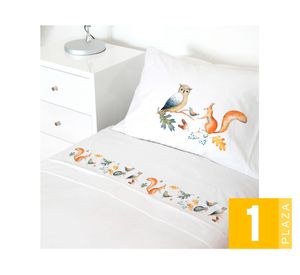 Juego de sábanas 1 plaza 200H Forest blanco