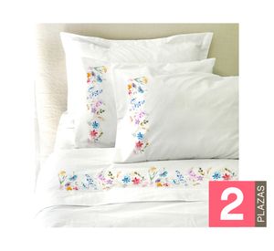 Juego de sábanas 2 plazas 200H Florencia blanco