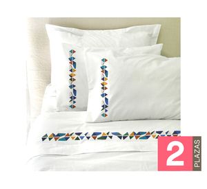 Juego de sábanas 2 plazas 200 hilos Meridiano blanco