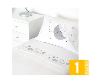 Juego de sábanas 1 plaza 200H Luna blanco