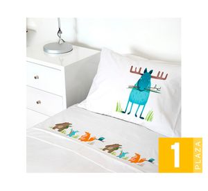 Juego de sábanas 1 plaza 200H Alce blanco