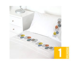 Juego de sábanas 1 plaza 200H Luz de luna blanco