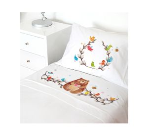 Juego sábanas cuna transición 200 hilos Oso blanco