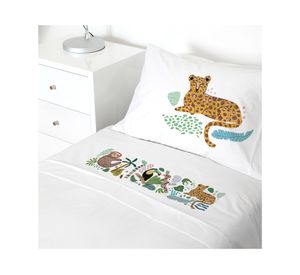 Juego de sábanas transición 200H Jungla blanco