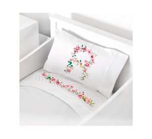 Juego de sábanas Pack & Play 200H Letra vintage R blanco