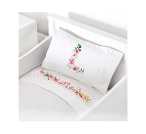 Juego de sábanas Pack & Play 200H Letra vintage L blanco