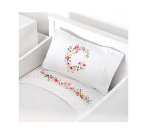 Juego de sábanas Pack & Play 200H Letra vintage G blanco