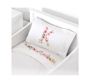 Juego sábanas cuna 200 hilos Letra vintage K diseño