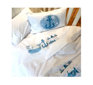 Juego sábanas cuna 200 hilos Marino diseño